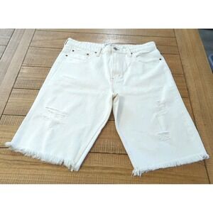 B1 Lucky Brand Women's Lucky Pins Bermuda Cut Off Denim Shorts Sz 14